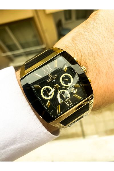 Reward Men's Steel Wrist Watch with Bracelet Gift