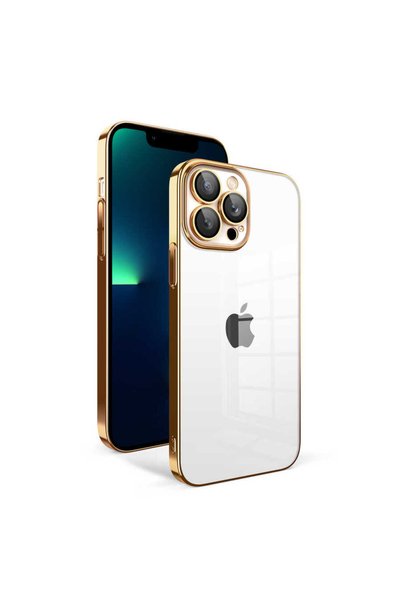 Başkenttekno غطاء حماية لهاتف iPhone 13 Pro Max مع إطار ملون لحماية الكاميرا