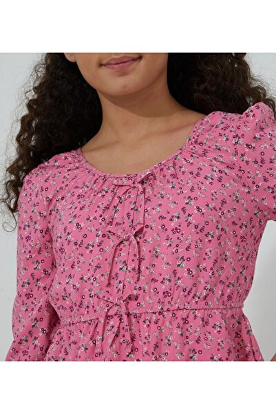 Aeropostale Girls Pink Scoop Neck Long Sleeve Top