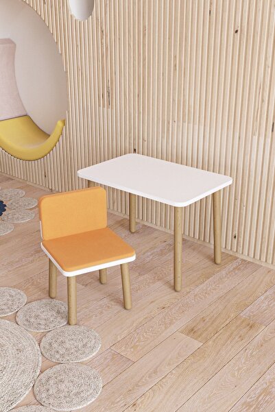 POFİTTO Yaz-sil Yüzey Çocuk Masası-aktivite Masası-çocuk Çalışma Masası Takımı 1 Adet Sandalyeli Ve Kılıflı