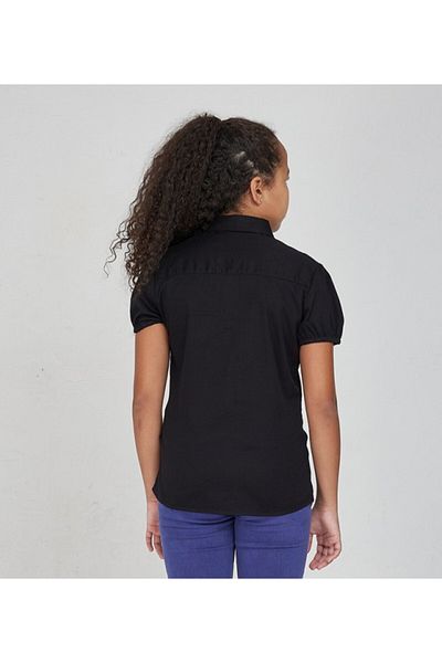 Aeropostale Girls Black Shirt Collar Short Sleeve Top
