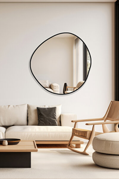 Mirze Life Modern Asimetrik Ev Dekorasyon Aynası, Estetik Tasarımlı Salon Kon...
