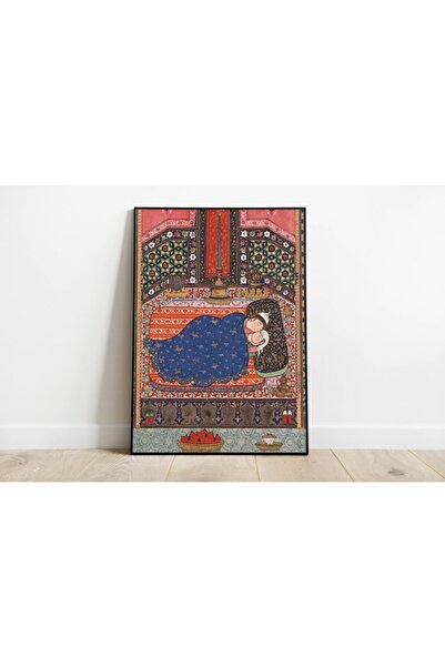 Pegziz Binbir Gece Minyatür Çizim Sanatı Dekoratif Poster 60x90cm.