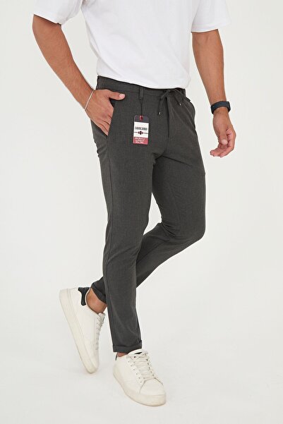 BROCARD Чоловічі джоггери - облягаючий крій, напівеластичний пояс, подвійні штанини, антрацитовий колір