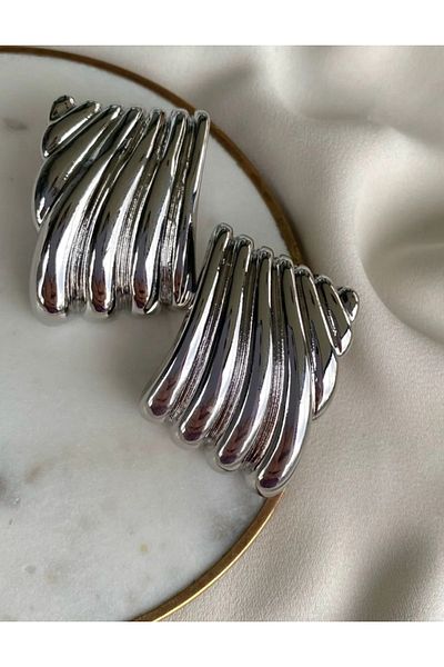 ELİF TAKI AKSESUAR Steel Silver Plate Hailey Earrings