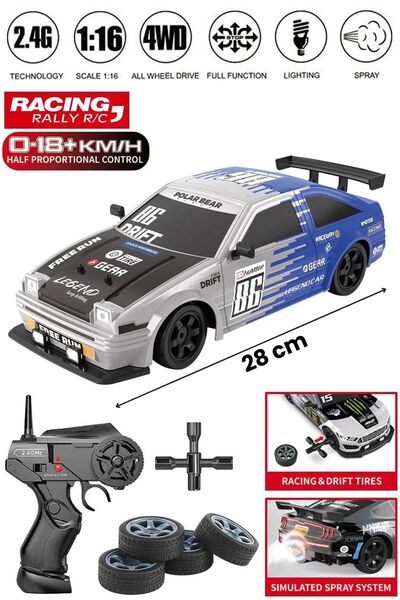 TRENDZONE Uzaktan Kumandalı Şarjlı Işıklı Ve Buhar Atan Drift Yarış Arabası -...