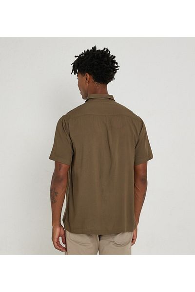 Aeropostale Men's Green Collared Short Sleeve Shirt
