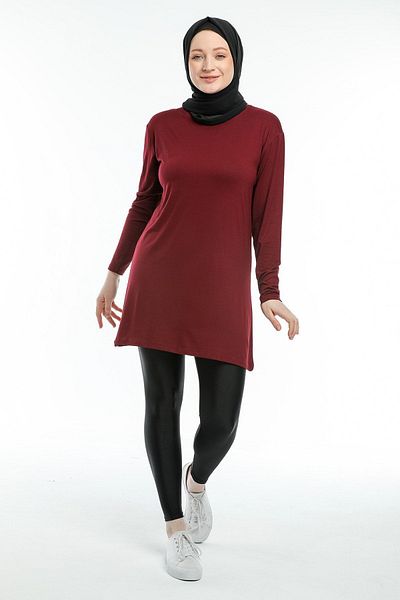 YCG GİYİM Claret Red Women's Tunic