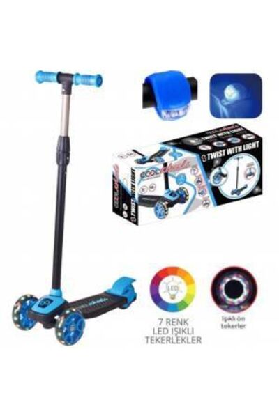 Furkan Toys Silikon 3 Tekerlekli Led Işıklı Çocuk Scooter Cool Wheels 3+ Yaş