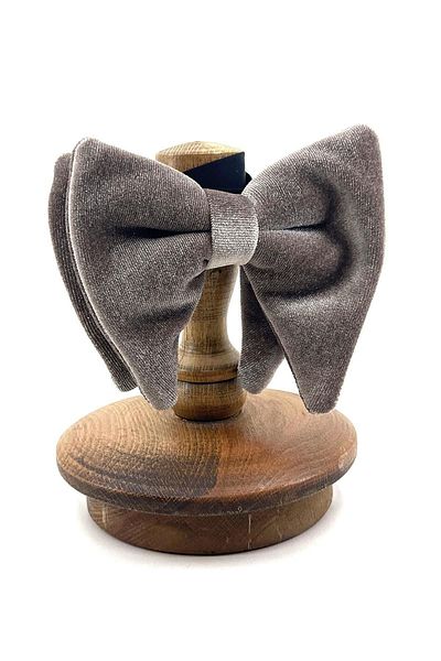 Kravatkolik Mink Color Velvet Plain Bow Tie P1724