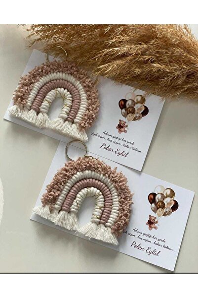 FN 20 Adet Makrome Gökkuşağı Hediyelik Anahtarlık Doğum Hediyeliği