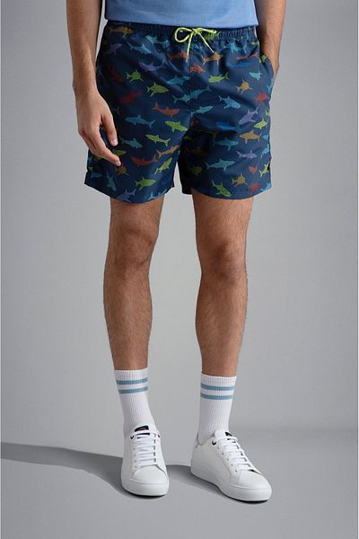 PAUL&SHARK Ανδρικό μπλε μαγιό κανονικής εφαρμογής με ύφασμα γρήγορου στεγνώματος 24415042 -L09
