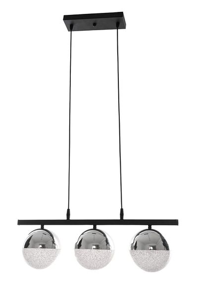 Fer Avize Caesar Black Color Modern Design Dining Table Top - Living Room 3 Led Chandelier