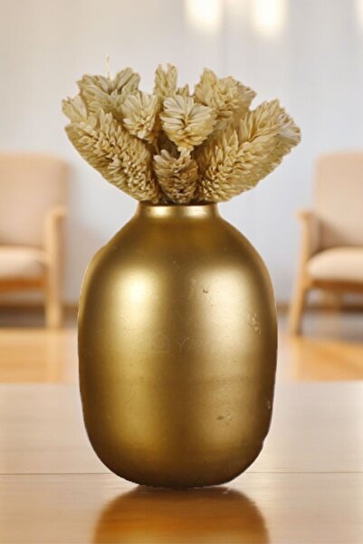 YAYBOX Dekoratif Vazo El Yapımı Altın Eskitme Renk Model 6