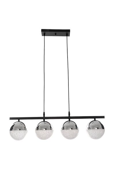 Fer Avize Caesar Chrome Color Modern Design Dining Table Top - Living Room 4 Led Chandelier