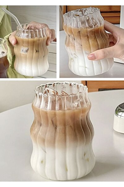 GELİNHOMES Isıya Dayanıklı Borosilikat Iskandinav Tarz Burgu Stil Bardak | 40...