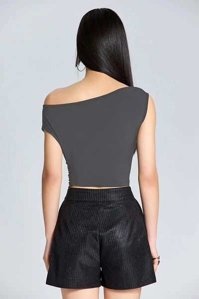 boutiquen 2627 Boat Neck Smoked Blouse