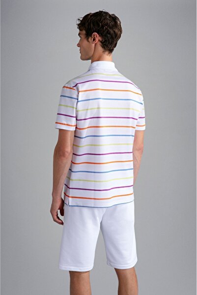 PAUL&SHARK Men's Polo Neck Button Closure Short Sleeve White Polo Neck T-Shirt24411304-241