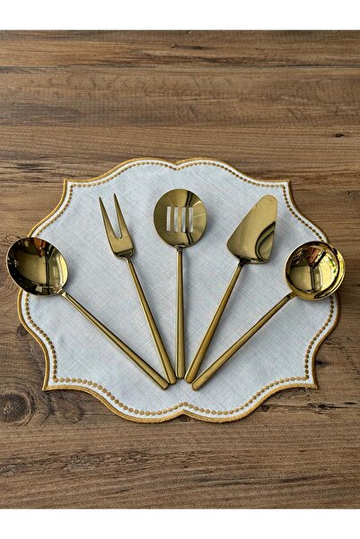 Meri Ev Gereçleri ALLEGRA GOLD 5 PARÇA SOSLUK KEPÇE SETİ