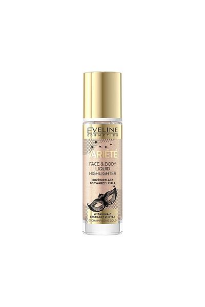 Eveline Cosmetics Variete Liquid Vegan Highlighter - 01 Champagne Gold, 30Ml