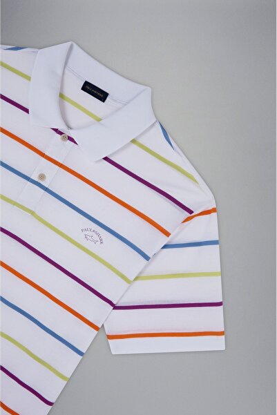 PAUL&SHARK Men's Polo Neck Button Closure Short Sleeve White Polo Neck T-Shirt24411304-241