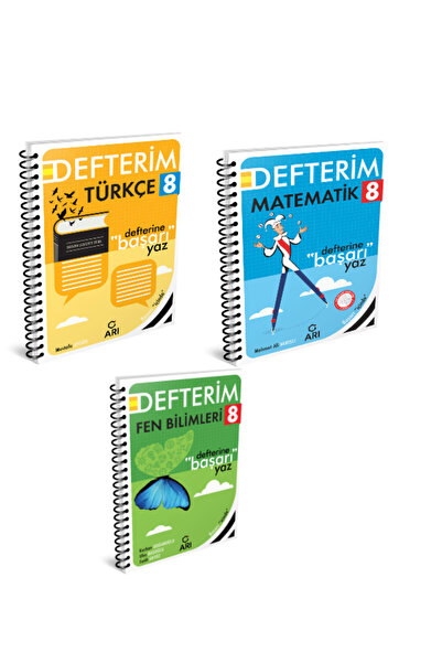 Arı Yayıncılık 8. Sınıf  Matematik +Türkçe+FEN DEFTERİM SETİ