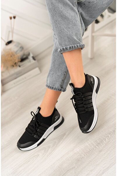 Saks Gardrop Unisex Μαύρο Σπορ Sneakers - Δικτυωτό και με κορδόνια, Ύψος σόλα...