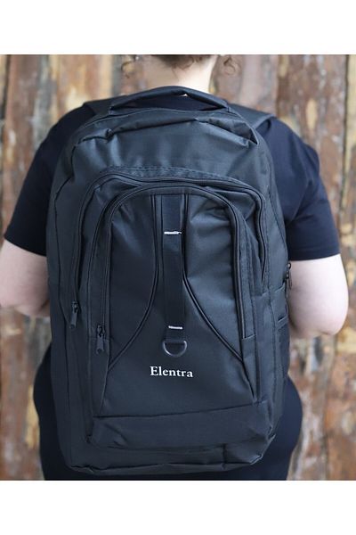 Elentra Σακίδιο πλάτης Laptop μεγάλου μεγέθους - Αδιάβροχη, τσάντα κάμπινγκ και τσάντα πεζοπορίας με θήκη, μαύρο