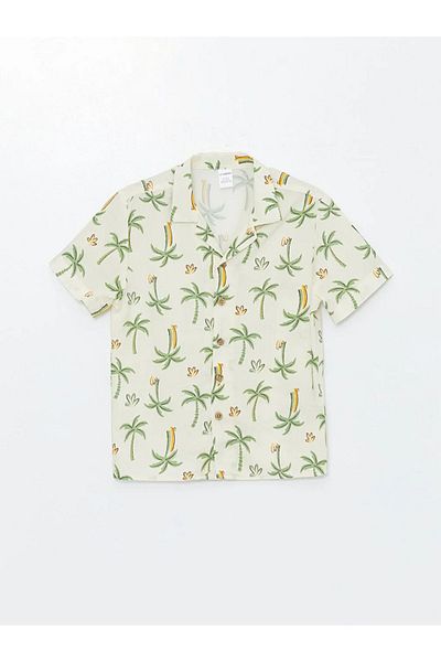LC Waikiki Resort Collar Short Sleeve Baby Boy Printed Shirt
