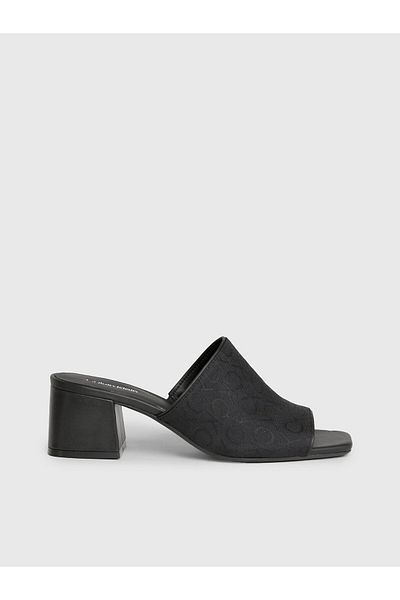 Calvin Klein Kadın Marka Logolu Günlük Kullanım Topuklu Siyah Sandalet HW0HW01936-BEH