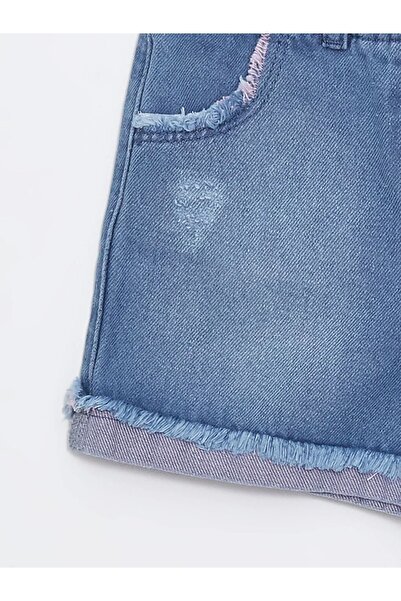 LC Waikiki LCW Baby - Basic Jean šortky pro holčičku, elastický pas