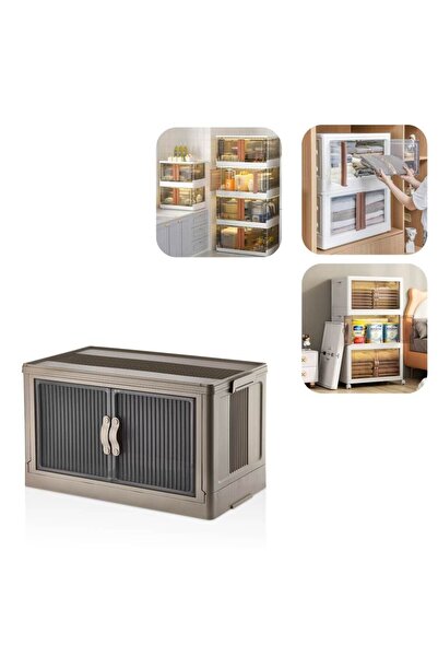 E-LİFE HOME Emayhome Çok Amaçlı Kapaklı Portatif Istiflenebilir Organizer Dolap Beyaz