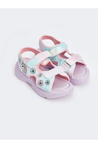 LC Waikiki LCW STEPS Printed Velcro Girls Sandals