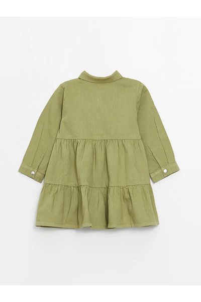 LC Waikiki LCW baby Shirt Collar Long Sleeve Baby Girl Dress