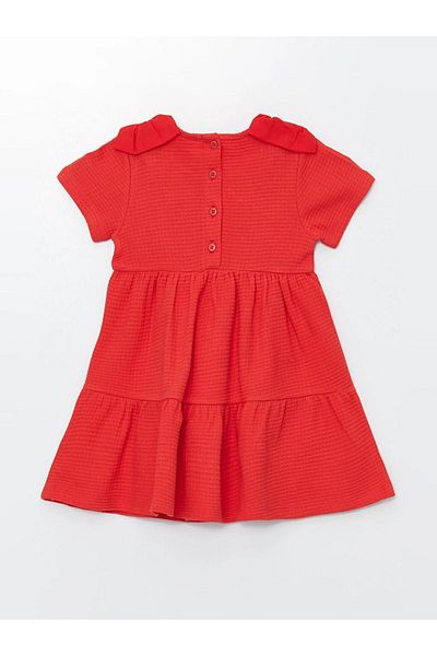 LC Waikiki LCW baby Crew Neck Bow Detailed Baby Girl Dress