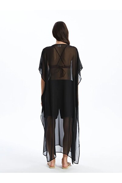 LC Waikiki Γυναικείο κοντομάνικο φόρεμα παραλίας LCW DREAM με λαιμόκοψη V