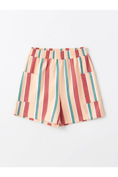 LC Waikiki LCW Kids - Pantaloni scurți pentru fetiță color blocked, talie ela...