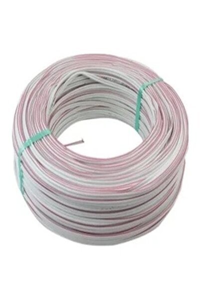 TEMKA 2X0,75 MM KORDON KABLO TAM KESİT %100 BAKIR H03VH-H BEYAZ RENK 100 MT 1092