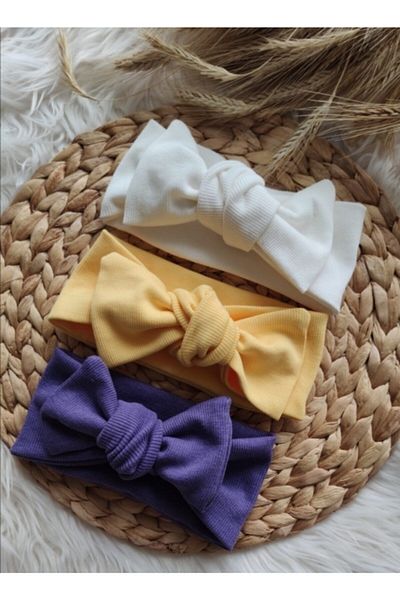 Letokka Ribbed Bandana(SET) White Yellow Blue