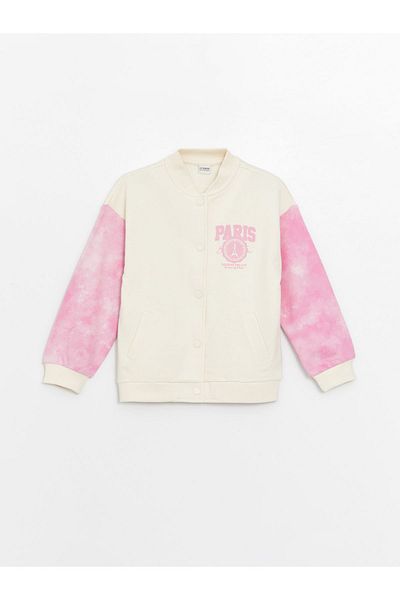 LC Waikiki Bedruckte College-Jacke für Mädchen mit langen Ärmeln