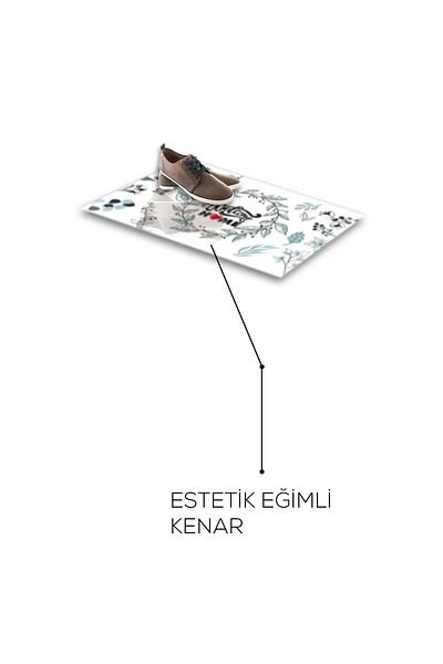 Decorita Welcome Home - Αντιολισθητικό γυάλινο χαλάκι με μαλακό σχέδιο λουλουδιών, 40cm x 60cm