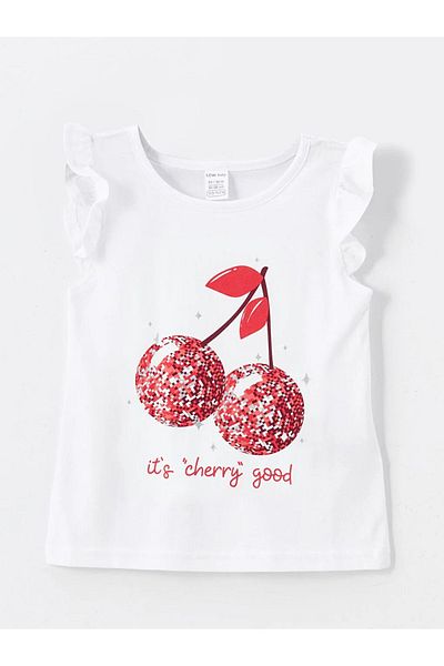 LC Waikiki LCW Baby - Crew Neck Printed Blouse and Shorts Set for Baby Girl 2 Pieces