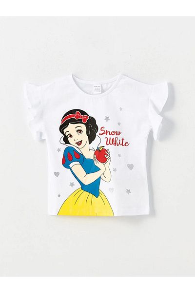 LC Waikiki LCW Baby - Crew Neck Cotton Princess Printed Shorts Pajamas Set for Baby Girl