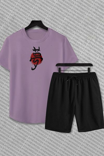 Pasage Japan Mood Dream Printed Oversize T-shirt and Shorts Set - Set of 2