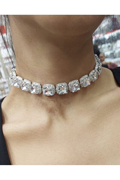 METİN BARIŞ Lolo Bijuteri Çanta LOLO0170 Choker Gümüş Kaplama Kararmaz Kolye