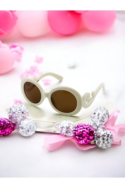 MACERATİ Uv400 1-10 Years Unisex Cream Kids Sunglasses