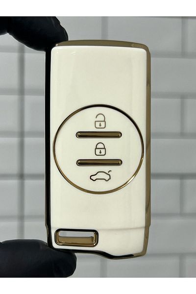 GMA KEYS Luxury Chery Tiggo 7 Pro 3 Button Smart Nano Key Case White Gold Color 1st Quality