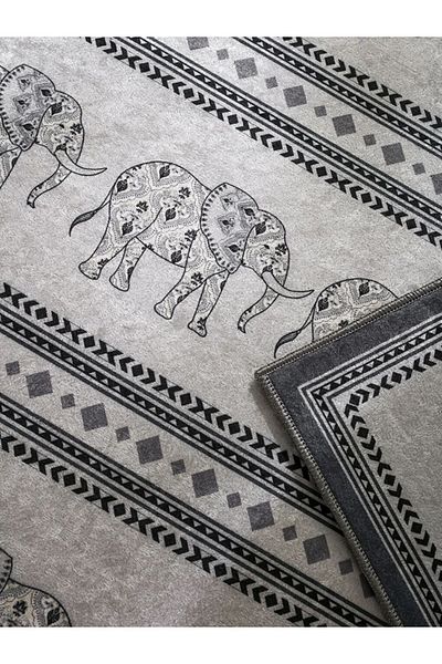 LC Waikiki LCW HOME Elephant Printed Bath Mat 2 Pieces
