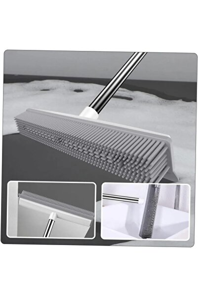 homeneeds Teleskopik Saplı Silikon Zemin Çekpas Fırça Mop Temizlik Fırçası