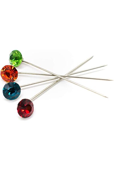 Lisre Renkli Kristal Taşlı Eşarp Iğnesi 12 Adet